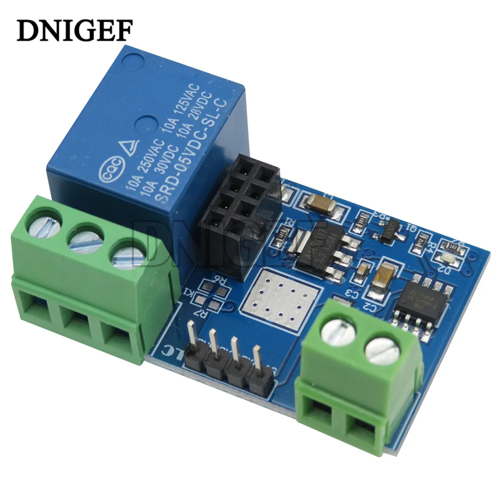 DNIGEF 1 pièces vert ESP8266 10A 220V Module de relais réseau entrée WIFI DC 7V ~ 30V Modules Module de commutation de relais Wifi sans fil