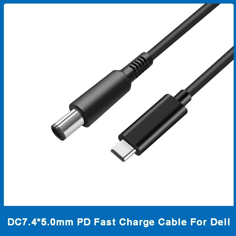 USB Type C to 7.4*5.0mm PD Power Adapter Plug Converter Laptop Charging Cable Cord for Dell Latitude E6320 E6330 E6400 E6430 65W