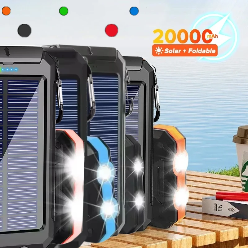 

200000 мАч Solor Power Bank Внешняя батарея большой емкости Водонепроницаемое портативное зарядное устройство Powerbank для iPhone Xiaomi Samsung