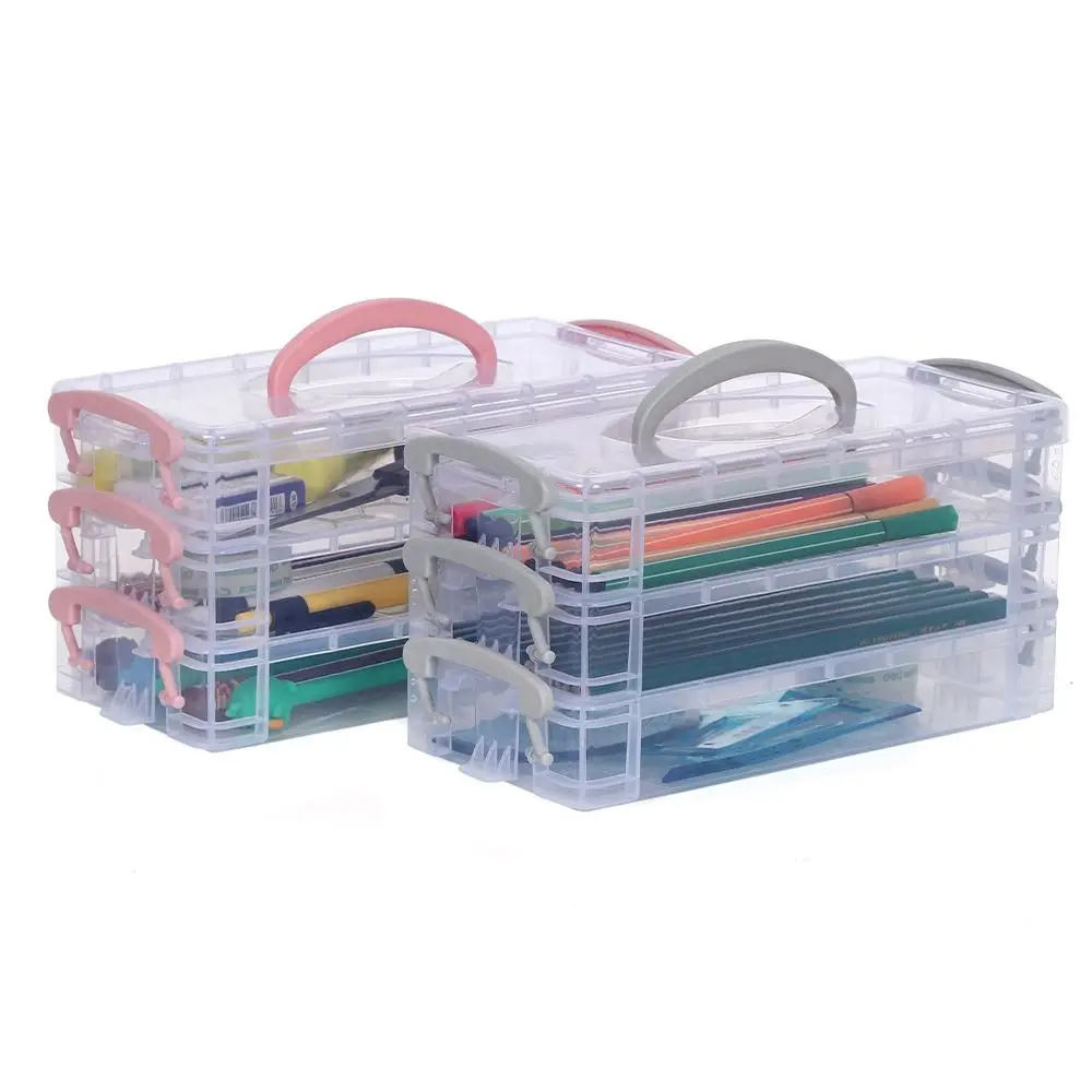 Cartoon 3/6-layer Paintbrush Box Watercolor Detachable Watercolor Storage Color Multi-function Stationery Organizer Student