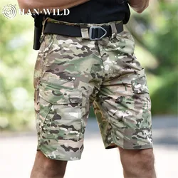 HANWILD Camouflage Tactical Shorts Men's Summer Outdoor Leisure Commuting Tear-resistance Waterproof Multipocket Cargo Pants