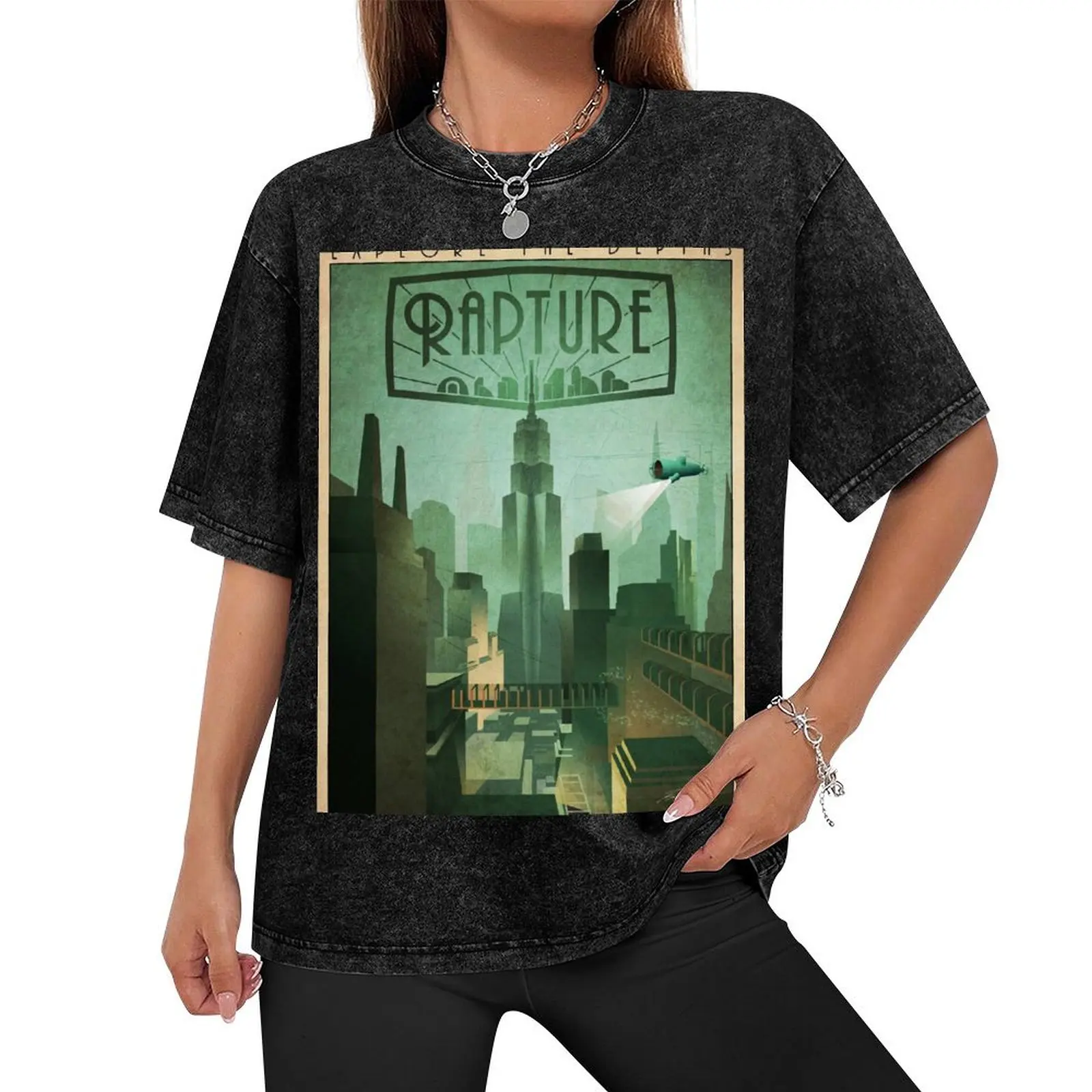 Explore Rapture, Bioshock Poster T-Shirt shirts graphic tee vintage graphic tee aesthetic clothes anime mens cotton t shirts