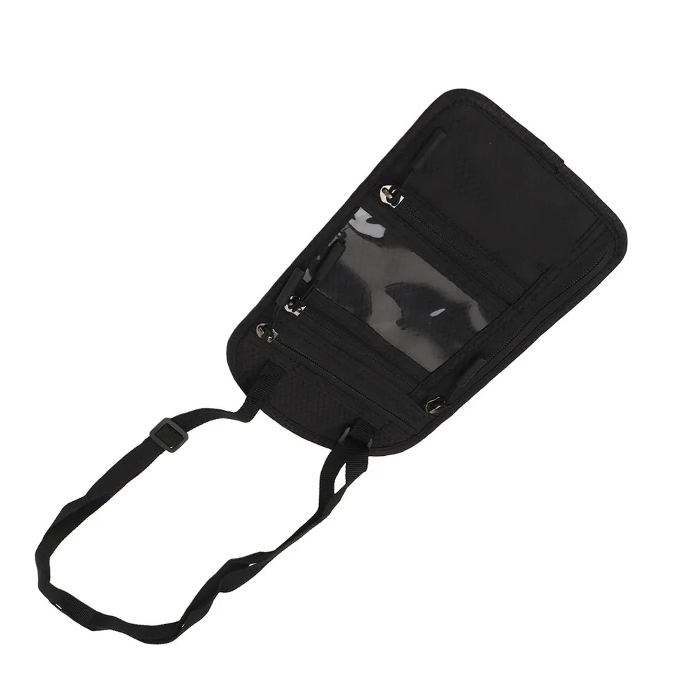 

Durable Nylon Passport Holder Layered Waterproof Neck Wallet Anti-Theft Travel Neck Wallet Document Organizer