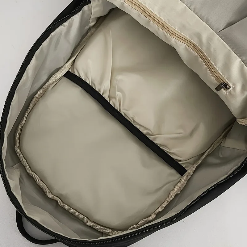 Large Capacity Solid Color Women's Backpack, Korean Style Fashion Versatile Simple Backpack, Commuting College Style Men's Bags