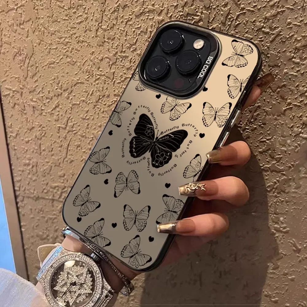 Trendy Butterfly Matte IMD Case For Vivo Y100 Y28 Y36i Y35M Plus Y27 2023 Y55T Y200E Y200 Y100 5G V2327 Y35+ Phone Fundas Cover