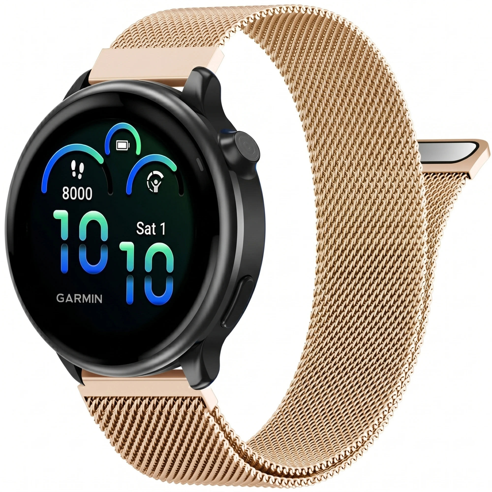 20mm Metal Magnetic,Quick Release Stainless Steel Mesh Strap for Venu Sq 2 & Forerunner 55/165/245/645/570