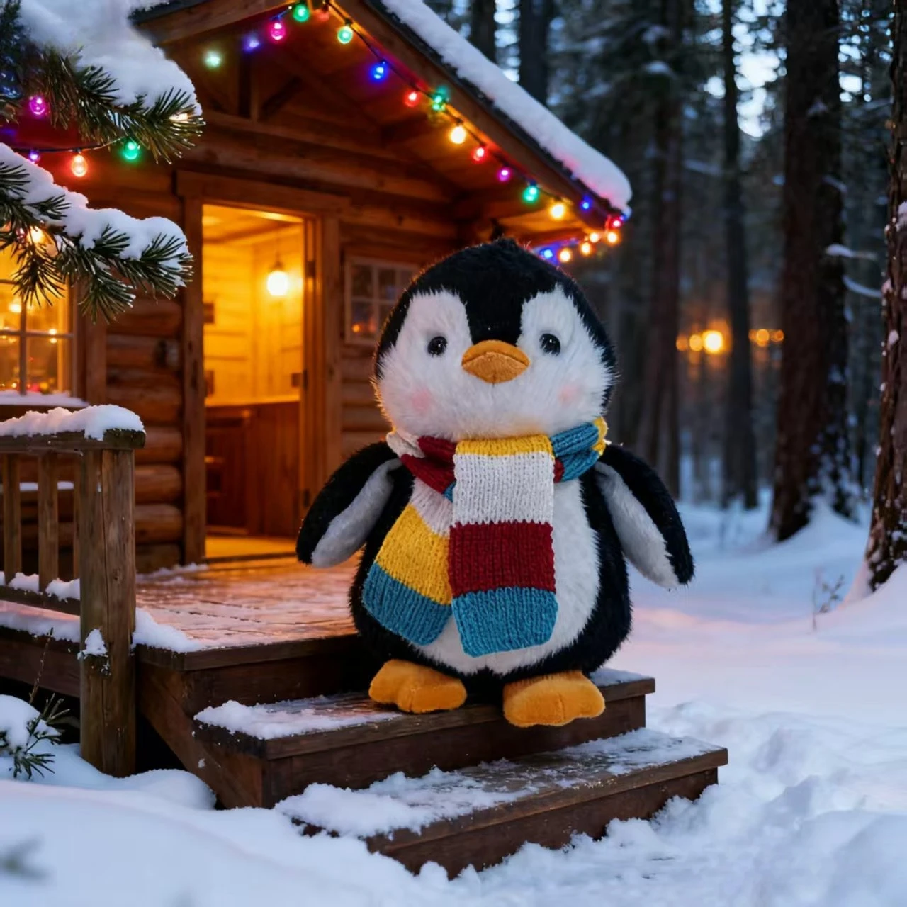 

Cute scarf, penguin doll, plush toy, marine animal, children's rag doll, doll souvenir