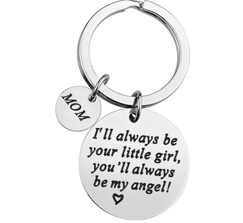 Charm Father's Day Gift Keychain Pendant Dad Father Gifts Key Chains I'll Always Be Your Little Girl You Will Always Be My Hero