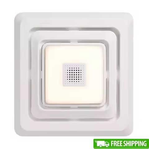 Sonic Bathroom Exhaust Fan Grille with LED Light Bluetooth Speaker Quick Installation Ventilation Grille Efficient Lighting Home