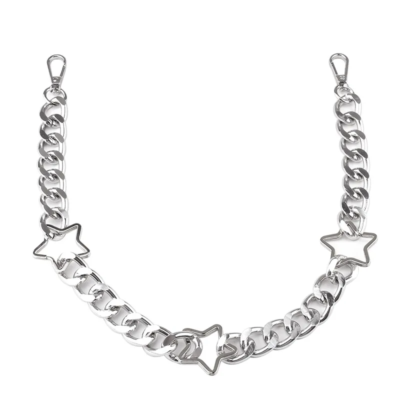 Exaggerated Metal Hollow Pentagram Jeans Chain for Men Women Punk Hip Hop  Geometric Stars Waist Chain Gifts