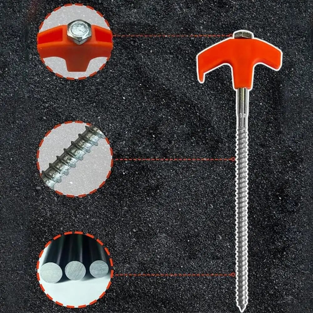 Rotating Threaded Tent Pegs Screw in Tent Stakes Heavy Duty Rustproof Ground Nail Outdoor Camping Ground Nail Ground Anchors