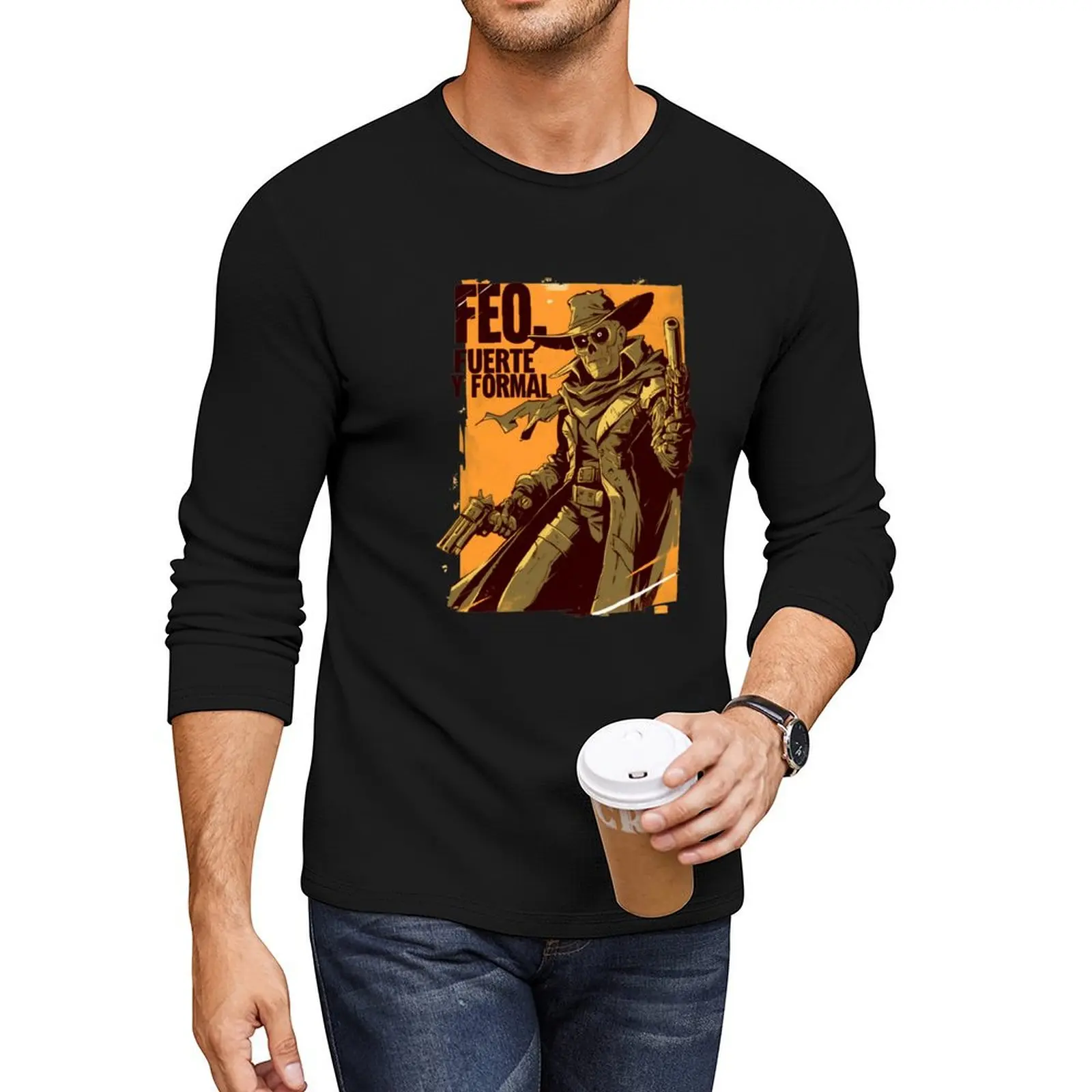 Feo, Fuerte y Formal - Gunslinger Ghoul - Post Apocalyptic Long T-Shirt graphic t shirt t shirt men