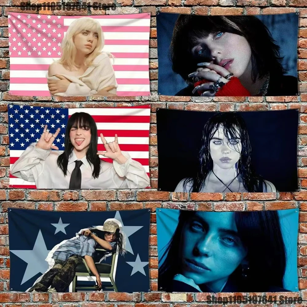 B-BillieS Singer Flag Tapestry Wall Banner for Bedroom Bar Living Room Party Wall Decor
