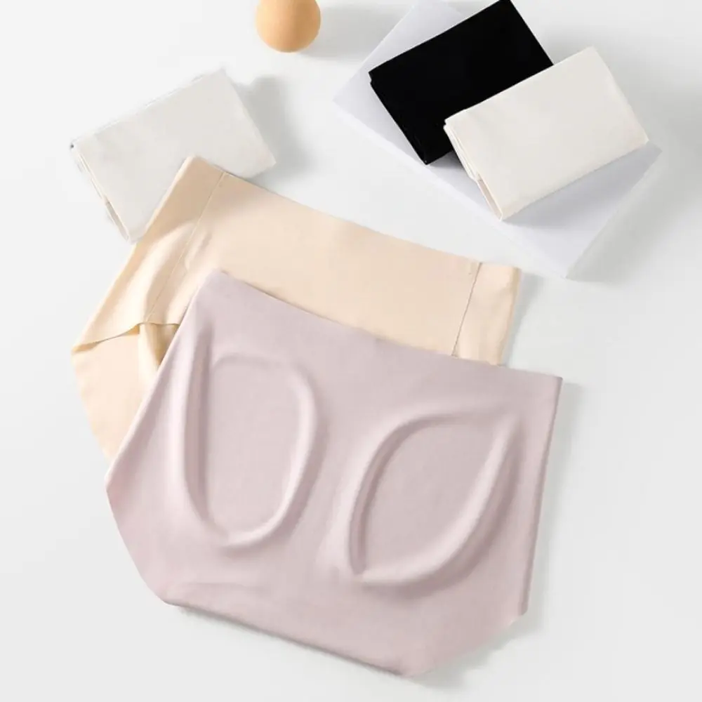 Seamless Anti Embarrassment Briefs Mid Waist Sponge Crotch Pad Sports Yoga Panties Lingerie Underpants Seamless Underwear Yoga