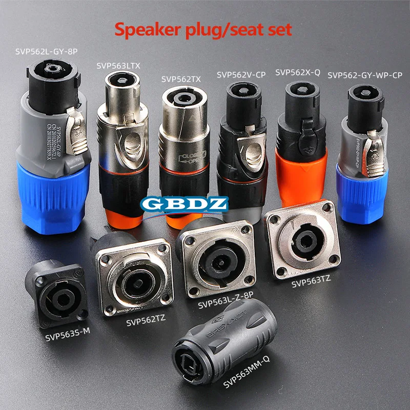 

1-10Pcs Professional Performance Waterproof 4P Four Core Audio Speaker Socket Cable Connector Plug SVP562-GY-wp Speaker Ohm Head
