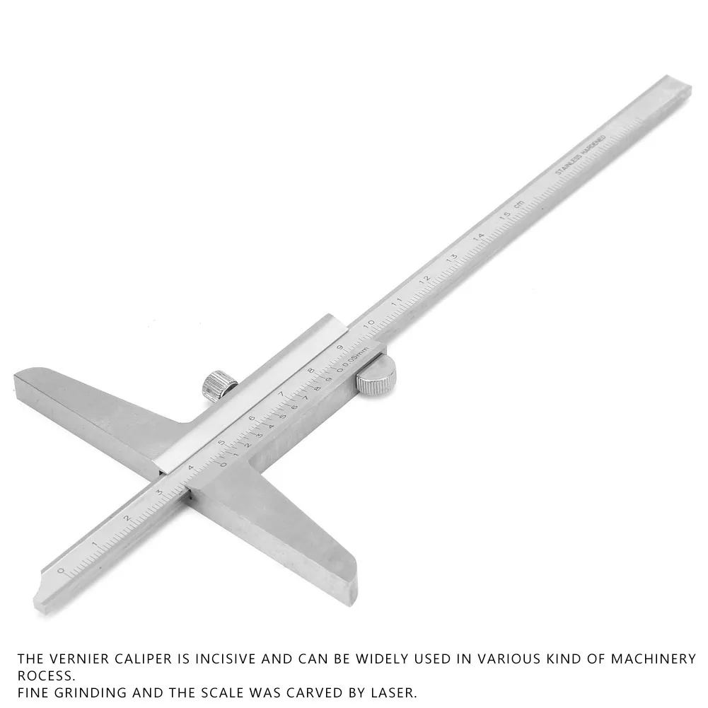 Depth Caliper Gauge High Precision Stainless Steel Depth Vernier Caliper for Machinery Process Depth Vernier Caliper