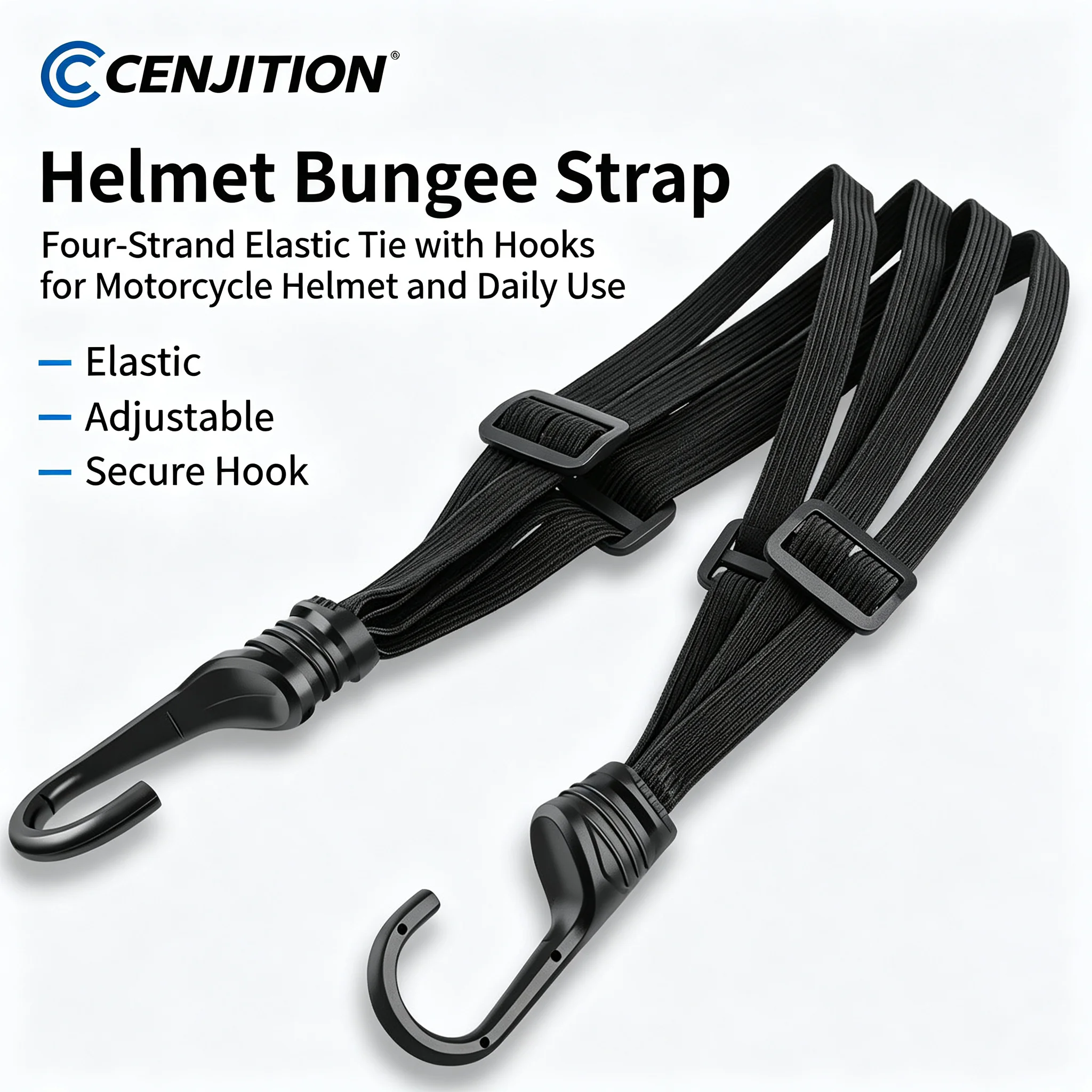 CENJITION RetractableProtectiveNet ElasticBuckleRope HighStrength Fixed 60cm Universal MotorcycleMoto LuggageStrap HelmetGears