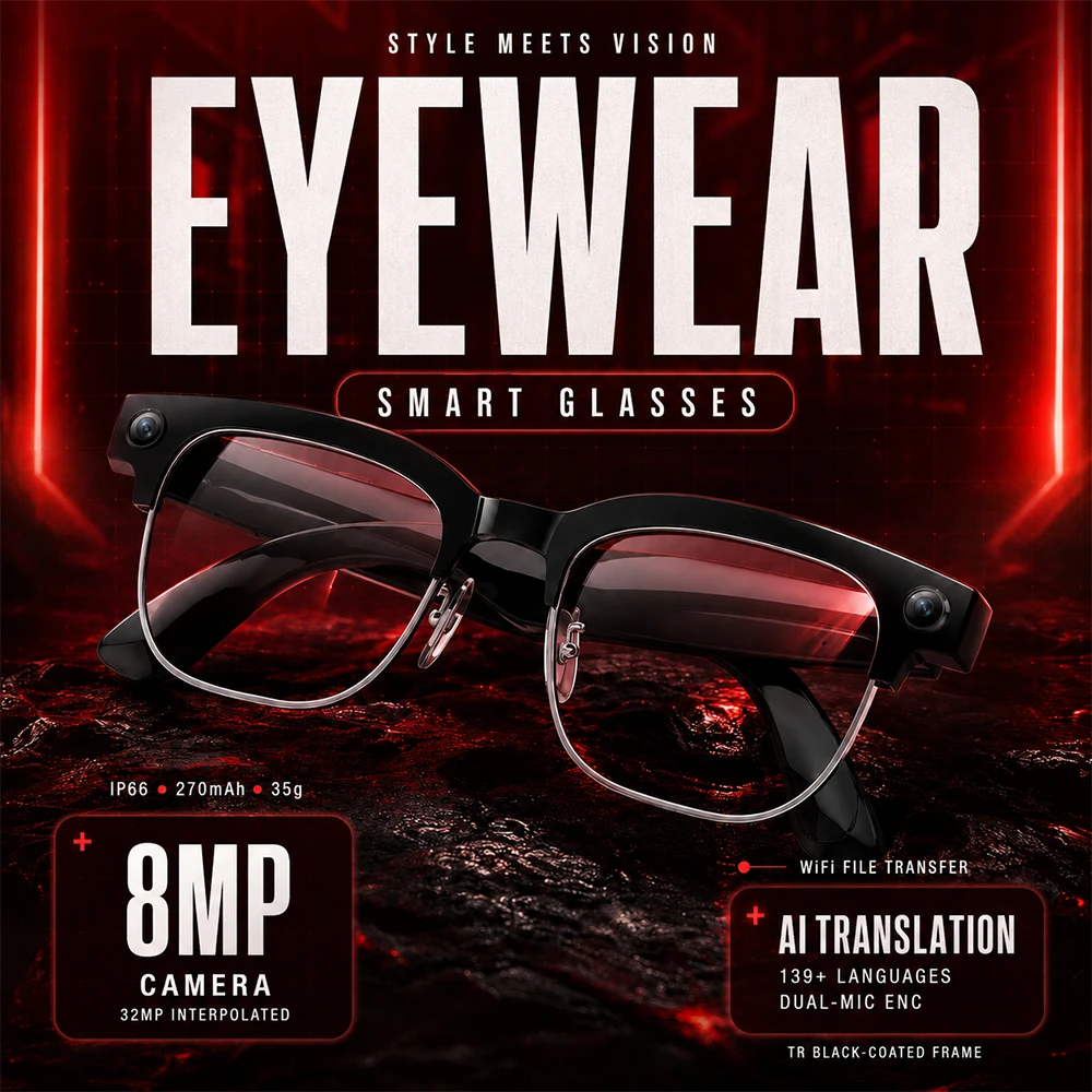 Smart Glasses Lens - Smart Camera Glasses 8MP 32MP Photo