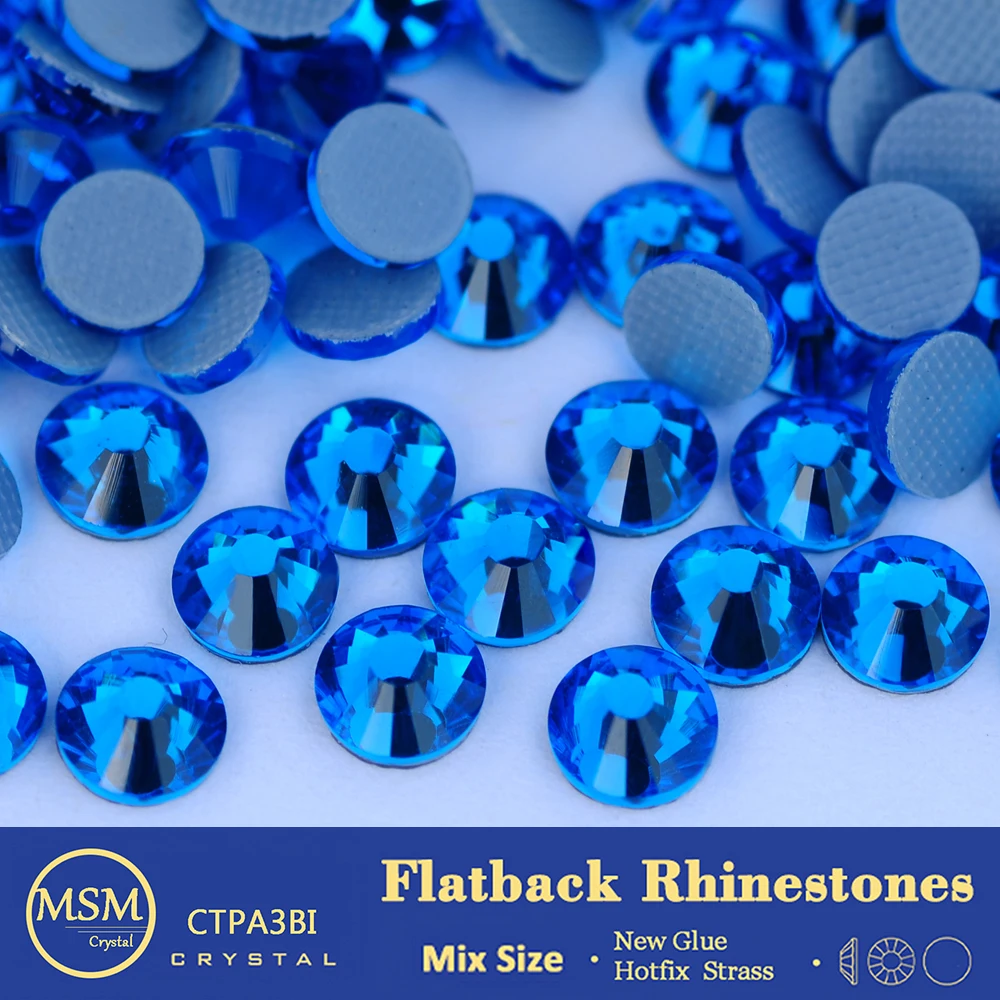 Capri Blaue Kristall-Diamant Hotfix Strass Bügelsteine Top Bling Steine für Kleidungsstücke, Kleider und Dekorationen – Detail 2
