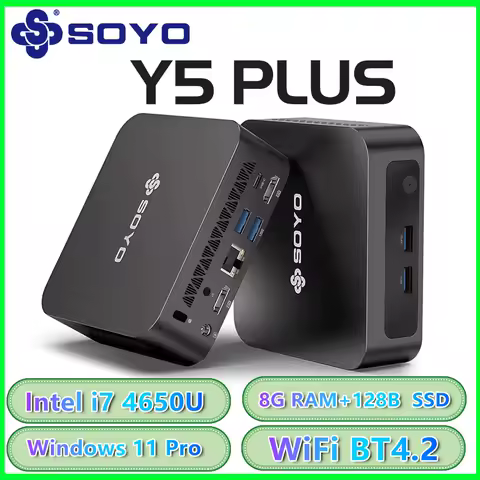 SOYO Mini PC Y5AIR Intel i5 4250U &amp; Y5PLUS i7 4650U CPU 8G RAM 128G ROM VGA USB3.0 M.2 Win11Pro Desktop Computer WiFi BT4.2