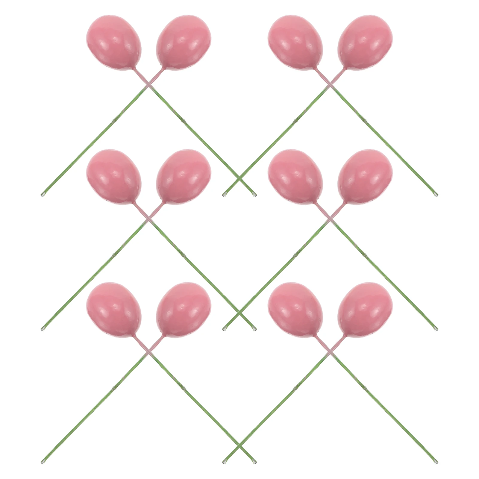 

12pcs Easter Cake Toppers Foam Egg Decorations Pink Ball Inserts Realistic Eggs DIY Party Supplies Cake Decor