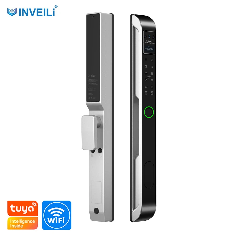 Automatic Fingerprint Electronic Digital Tuya 3D Face Recognition Cards Keys Smart Door Lock Wifi For Home Hotel Apartment