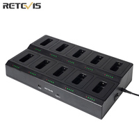 Retevis RTC22T 10-Way Multi-Unit Gang Charger for RT622 RT22 RB619 RB19 Two-Way Radio Walkie-Talkie-Hotel Grade Ten-Way Charger
