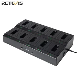 Retevis RTC22T Ten-Way Charger for RT622 RT22 RB619 RB19 Two Way Radio Walkie Talkie 10-Way Multi-Unit Gang Charger For Hotel