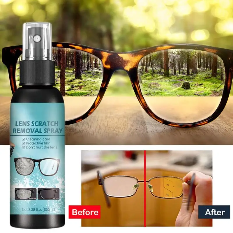 Glasses Cleaner Spray Scratch Remover Eyeglass Cleaner Portable Lens Cleaning Solution Streak Free Sunglass Cleaner For Eye