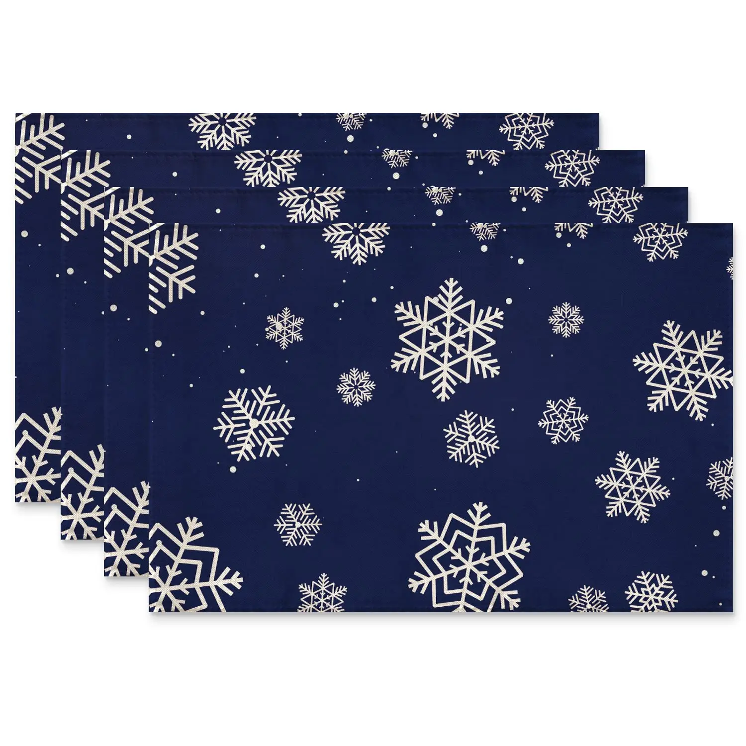 

Christmas Placemats Decor,Winter Placemats, Snowflakes, Table Decor for Indoor and Outdoor Party, Dining Table Decor, 4PCs