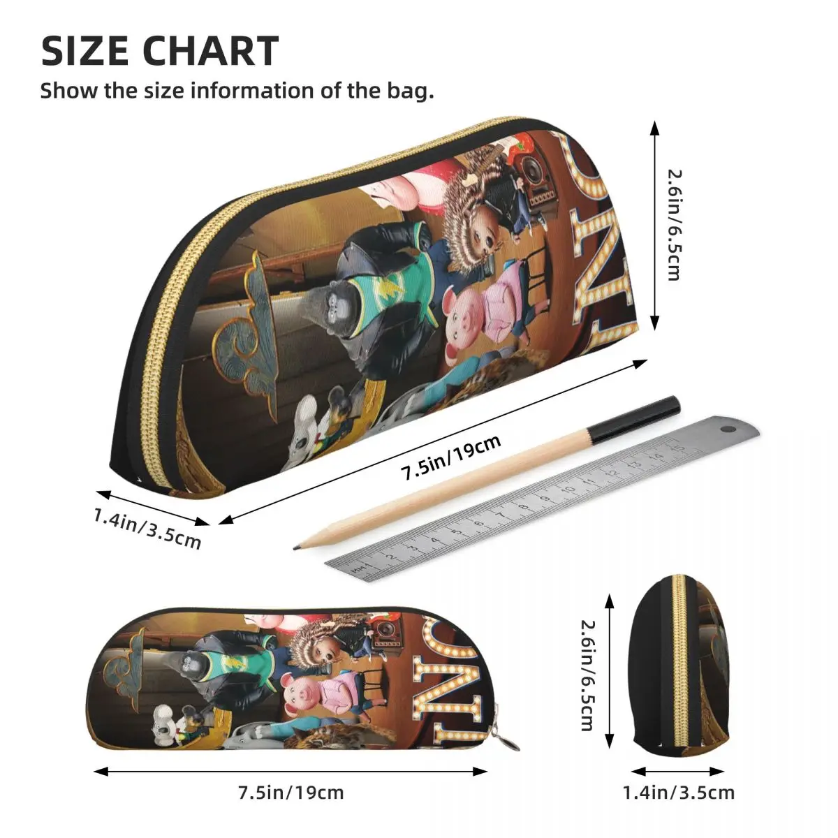 Sing 2 مقلمة حامل أقلام تخزين لوازم القرطاسية سعة كبيرة صندوق القلم حقيبة أقلام رصاص لمدرسة الأطفال