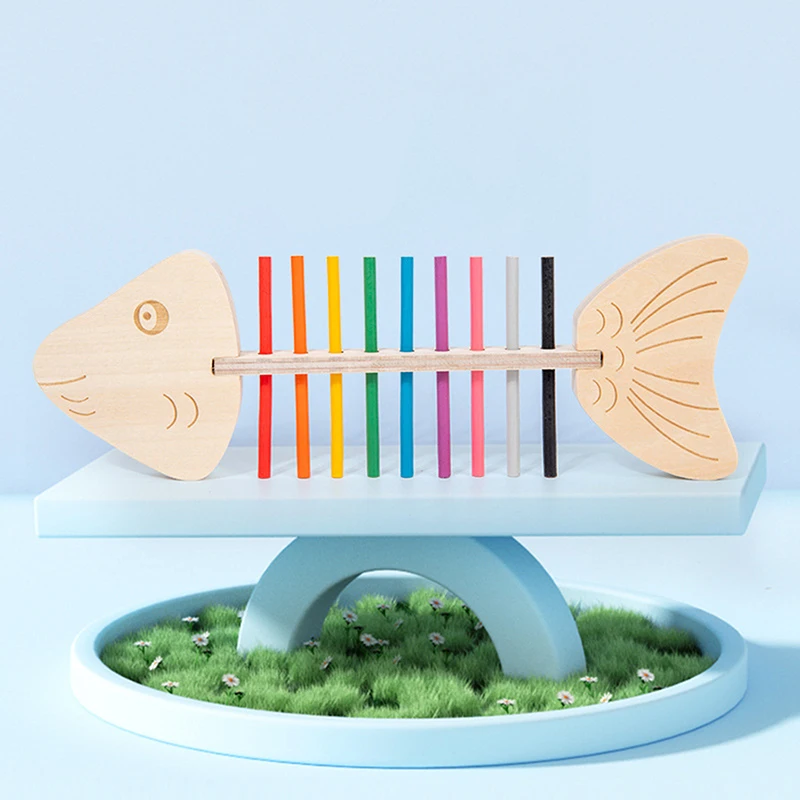 Giocattoli sensoriali Montessori con abbinamento di colori Bastone di equilibrio in legno Gioco di allenamento fine Giocattolo puzzle per ragazzi Ragazze Regalo di compleanno