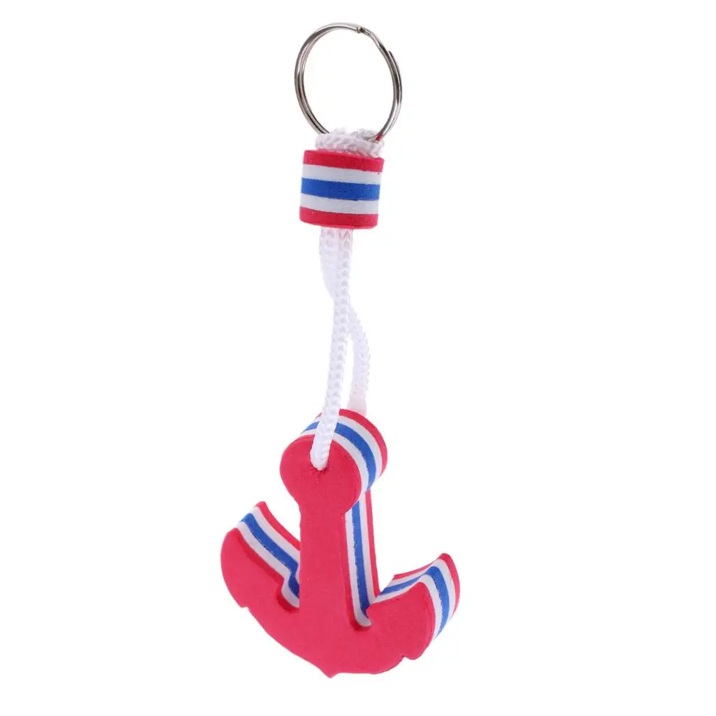 Marine Floating Key Chain EVA Foam Bright Color Anchor Shape for Boat Sailing Nautical Accessories - view 3