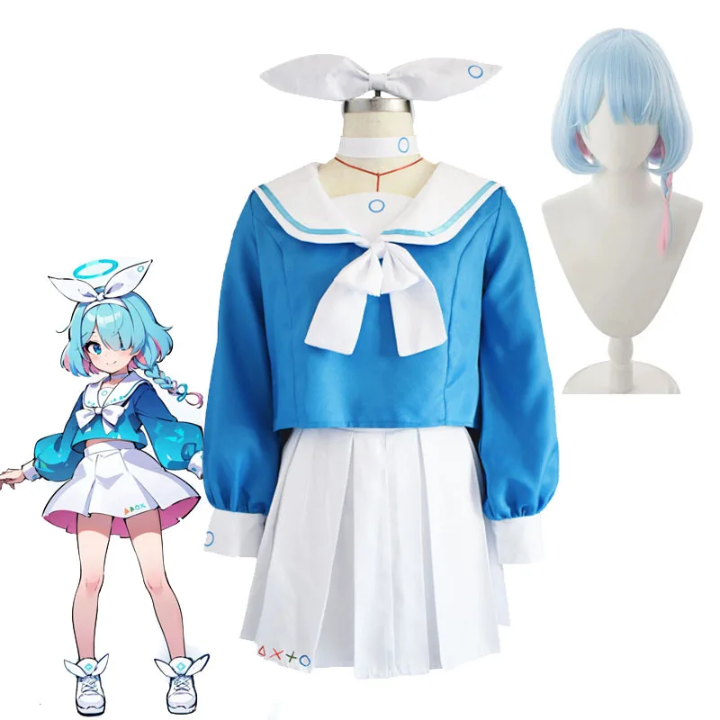 Blue Archive Costume Arona Cosplay Sailor Suits Or Wigs Headband Halloween Arona's Clothing For Gaming And Anime Exhibitions