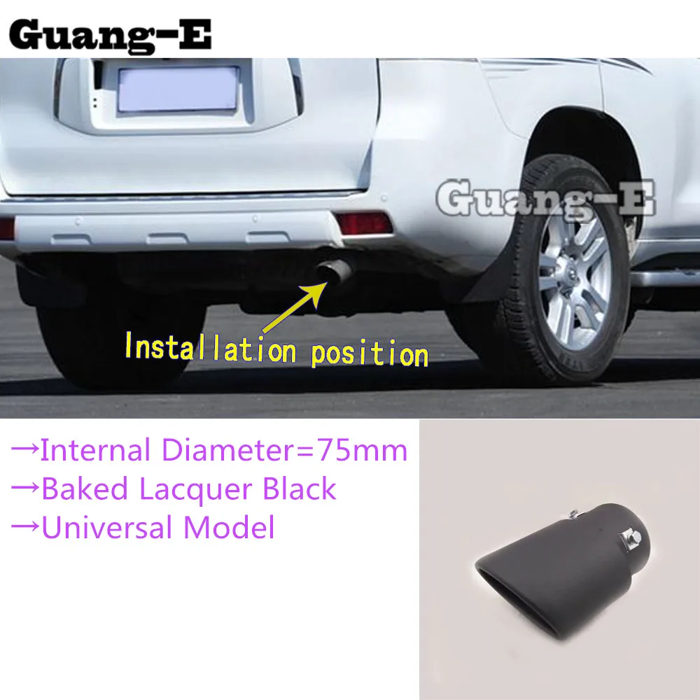 Internal Diameter=75mm/Baked Lacquer Black/Universal Model-Car Stick Muffler Back End Pipe Dedicate Exhaust Tip Tail Outlet Vent