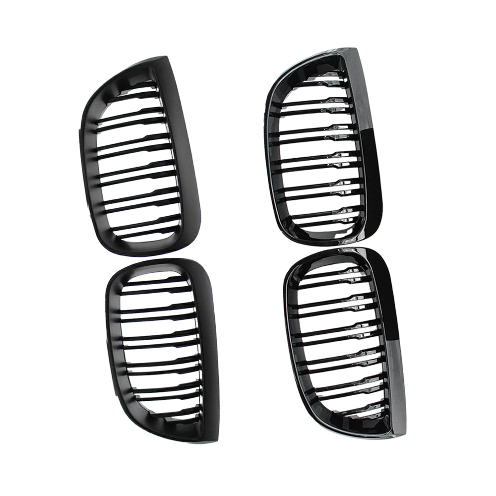 

Car Front Kidney Grill Gloss/Matte Black Double Slat Racing Grills For BMW 1-Series E87 Pre-facelift 5-door 2004 2005 2006 2007