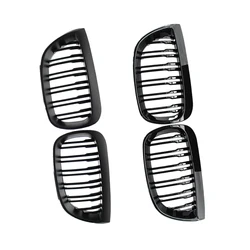 Rejilla delantera de riñón doble para BMW, accesorio de color negro con acabado mate o brillante, doble listón, modelos serie 1, E87, pre-facelift, 5 puertas, 2004, 2005, 2006 y 2007