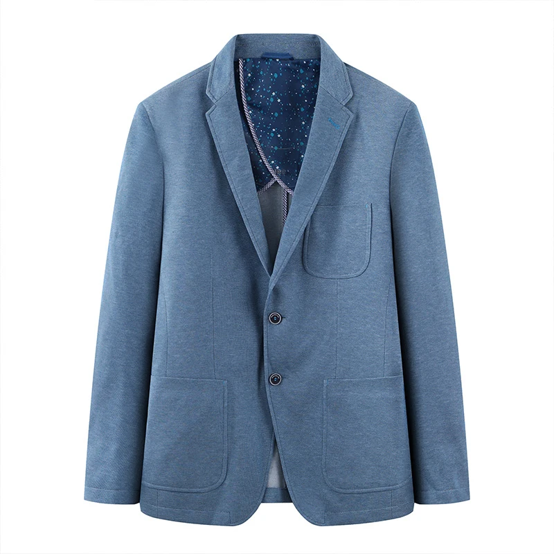 

Casual Versatile Men's Faion Spring Autumn New Sle Flat Collar Single Breasted Coat Youth ular Loose Fit Long Sve