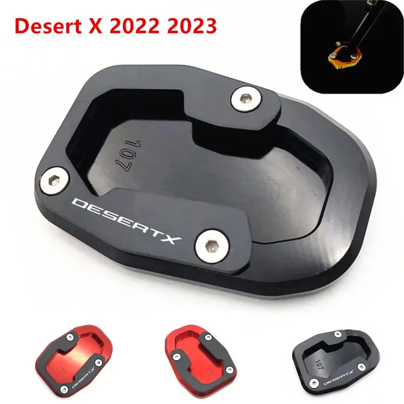 

For Ducati DesertX Desert X 2022-2023 Motorcycle CNC Kickstand Foot Side Stand Extension Support Plate Pad