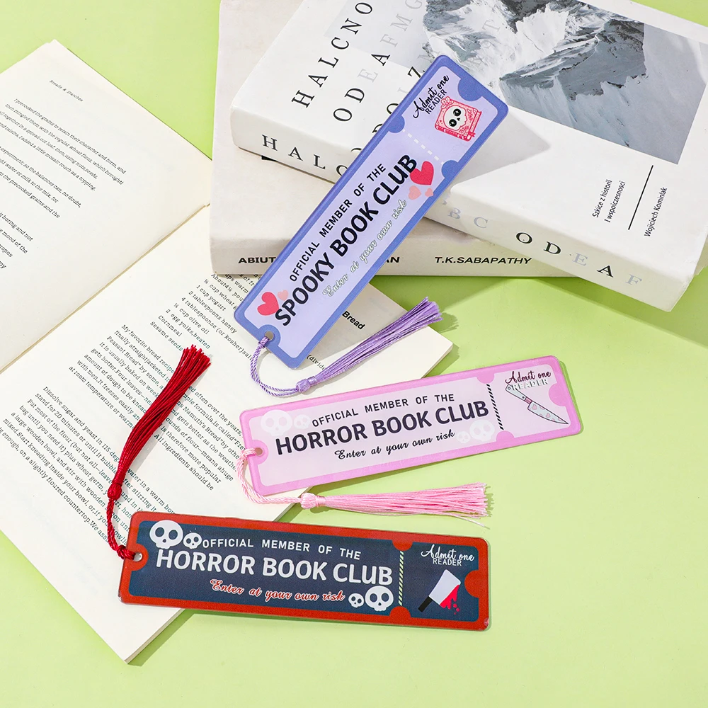 

Horror Book Club Bookmarks Spooky Book Club Horror Fiction Fan Book Markers Halloween Gifts for Friends