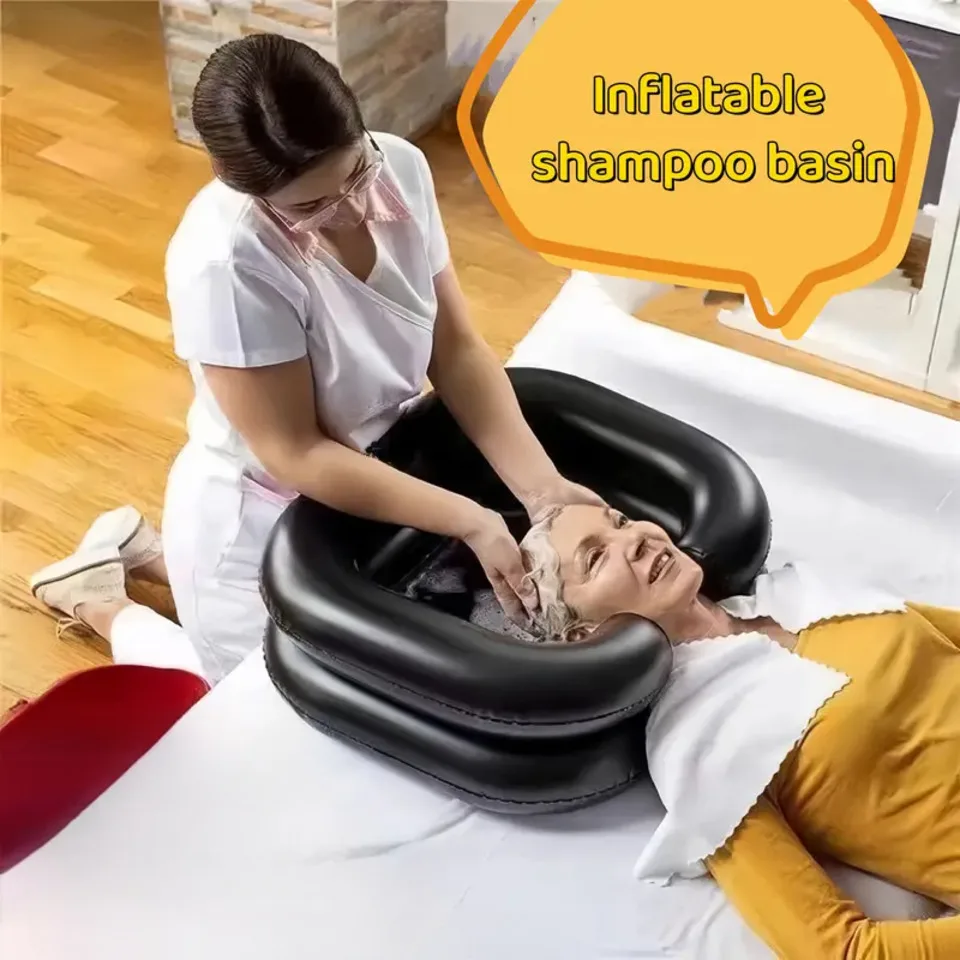 

Portable Inflatable Hair Washing Basin For Bedridden Wash Hair In Bed With Inflatable Shampoo Bowl Hair Washing Basin Elderly