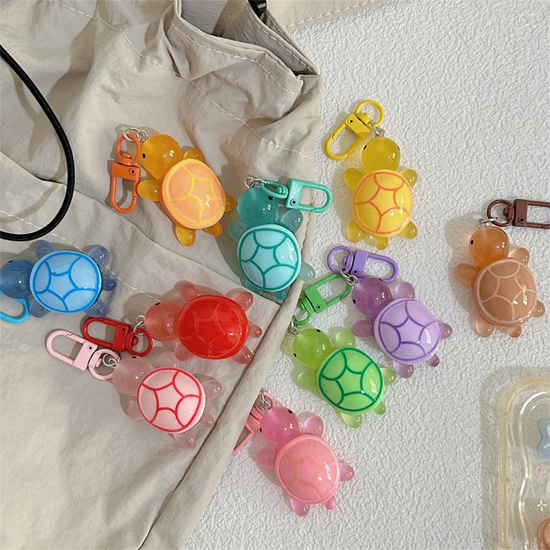 Sea Animal Glow In-the-dark Color Turtle Keychain Cute Sweet Turtle Keyring Vintage Ins Bag Pendant Accessories Girlfriends