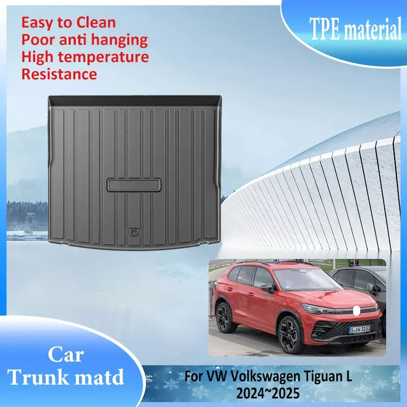 

For VW Volkswagen Tiguan L 2024~2025 TPE Material Trunk Mat Rear Cargo Liner Waterproof Protector Storage Pad Auto Accessories