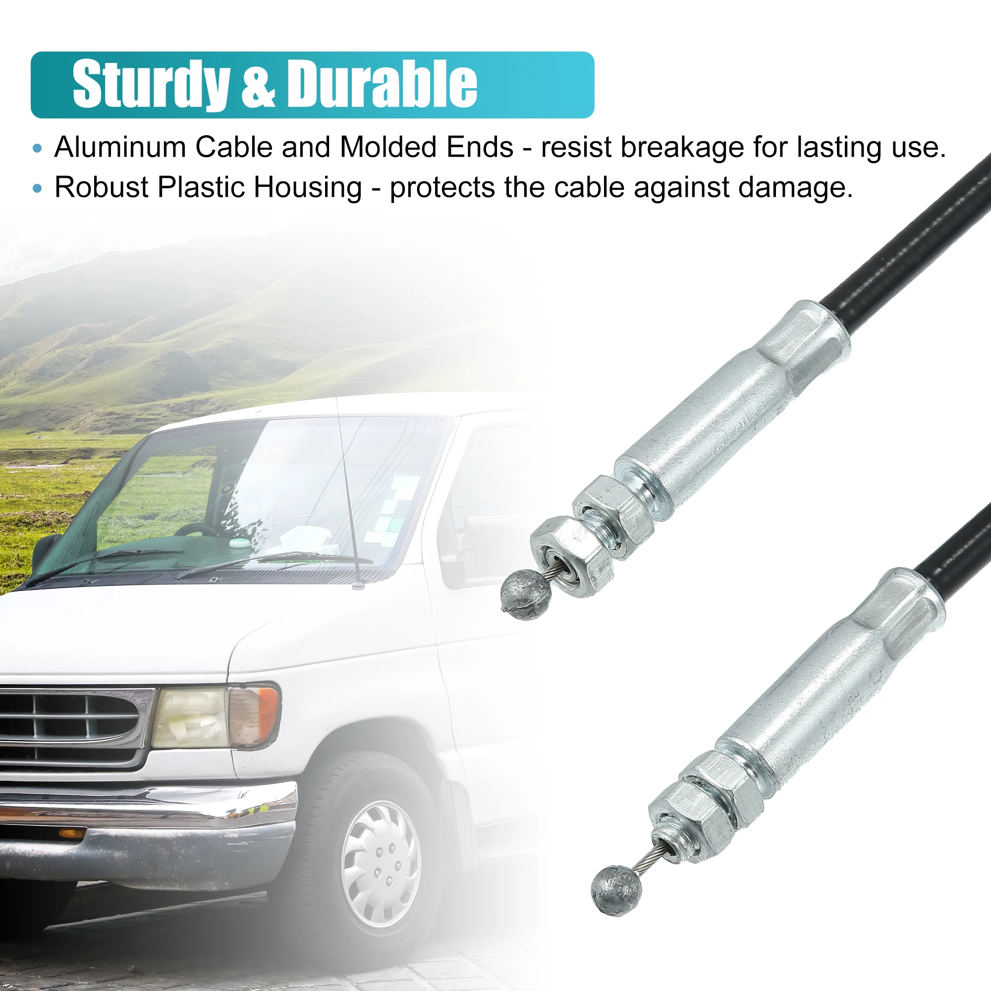 X Autohaux 1 Set Rear Right Door Latch Release Cable for Ford E-150 2003-2014 for Ford E-150 Econoline 1992-2002 8C2Z15431A02C