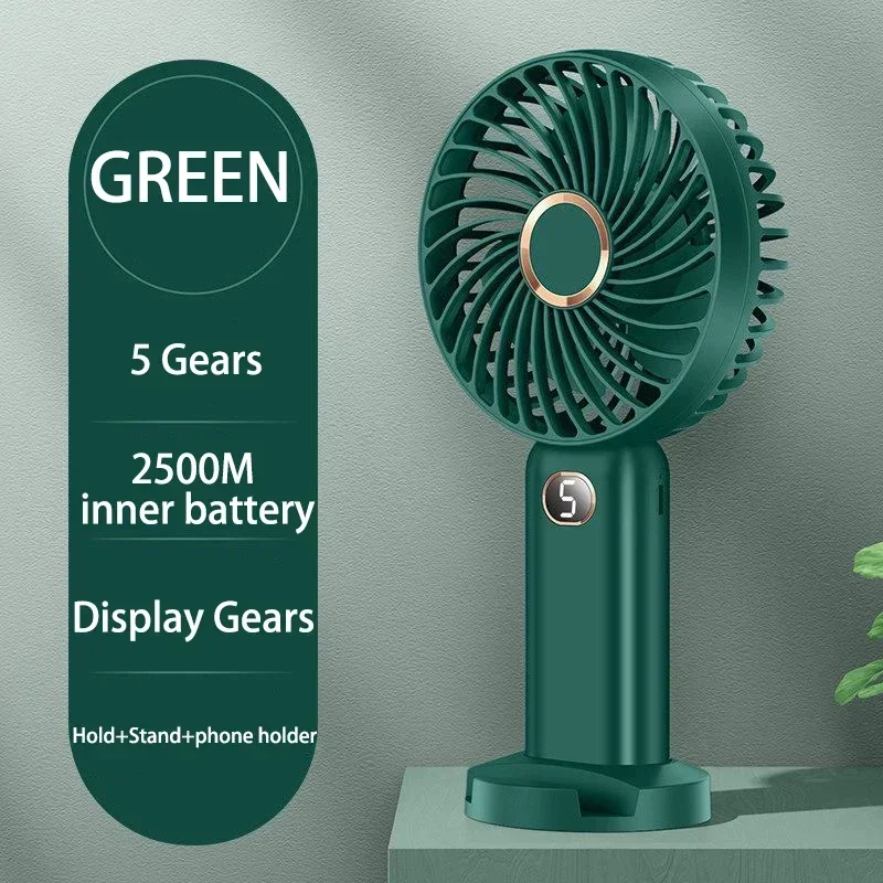 F11 Mini USB พัดลมสีดําพร้อมแบตเตอรี่แบบชาร์จไฟได้พัดลมมือถือสําหรับการเดินทางพัดลมพกพาขนาดเล็กพร้อมที่วางโทรศัพท์