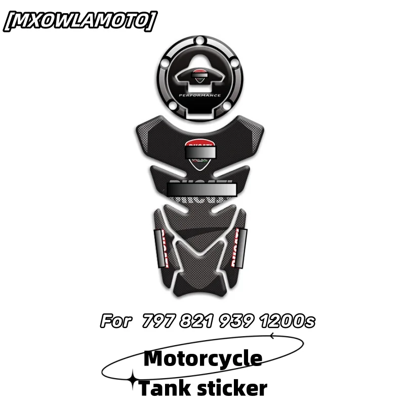 For Monster 797 821 939 1200/s Motorcycle Fuel Tank Stickers Carbon Fibre Decals Anti-skid Protection Sticker Accessories