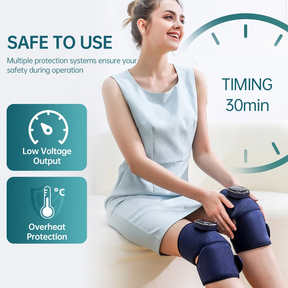 Heating Knee Massager Knee Shoulder Elbow 3-in-1 Heated Knee Portable Wireless Vibration Knee Heating Pad Heated Knee Brace Gift