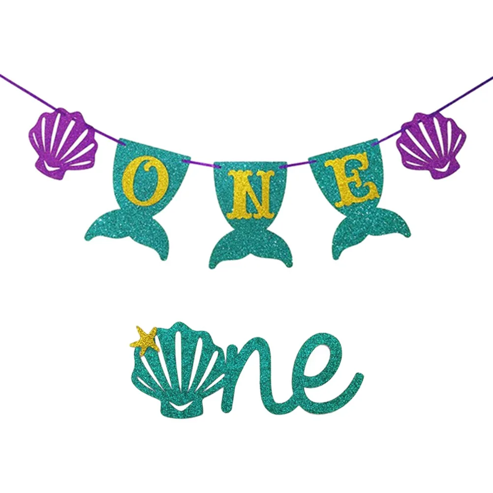 

2Pcs Burlap Banner Large One Letters Birthday Party Decoration Flag Edges Treated Durable Hanging Bunting Kids Party Pull Flag