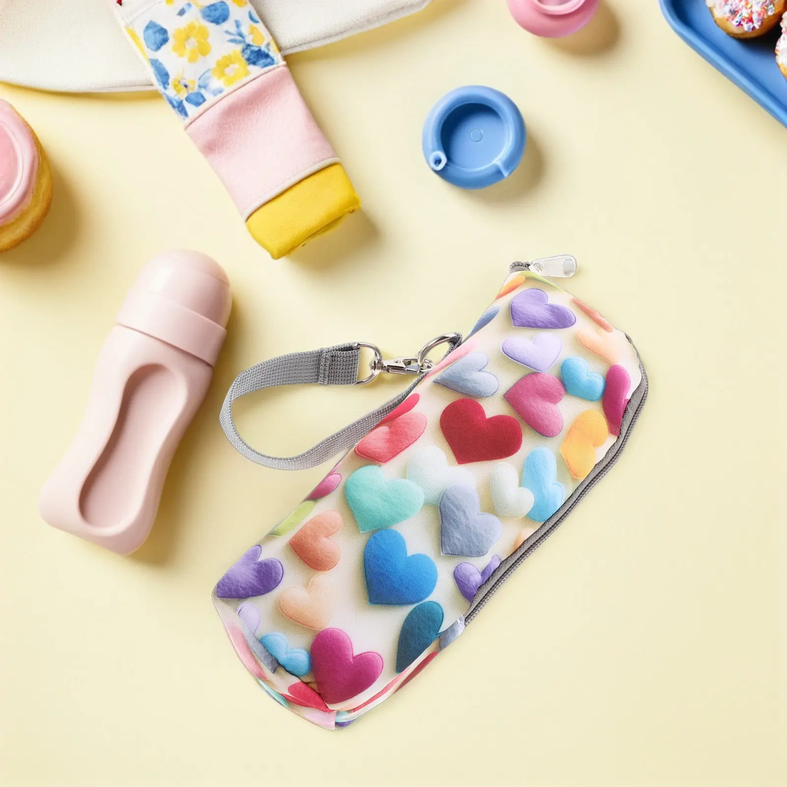 

2Pcs Baby Bottle Carrier Insulated Bag Portable Thermal Breastmilk Cooler Tote Zippered Bottle Warmer Pouch for Travel Daycare