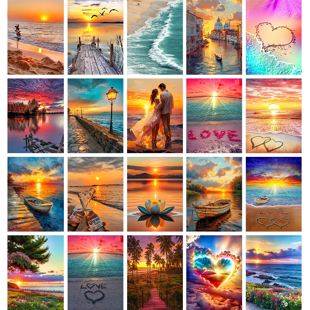 

1 шт. 5D Diy Алмазная вышивка полная квадратная/круглая алмазная живопись наборы пляжный пейзаж мозаика горный хрусталь головоломка украшение